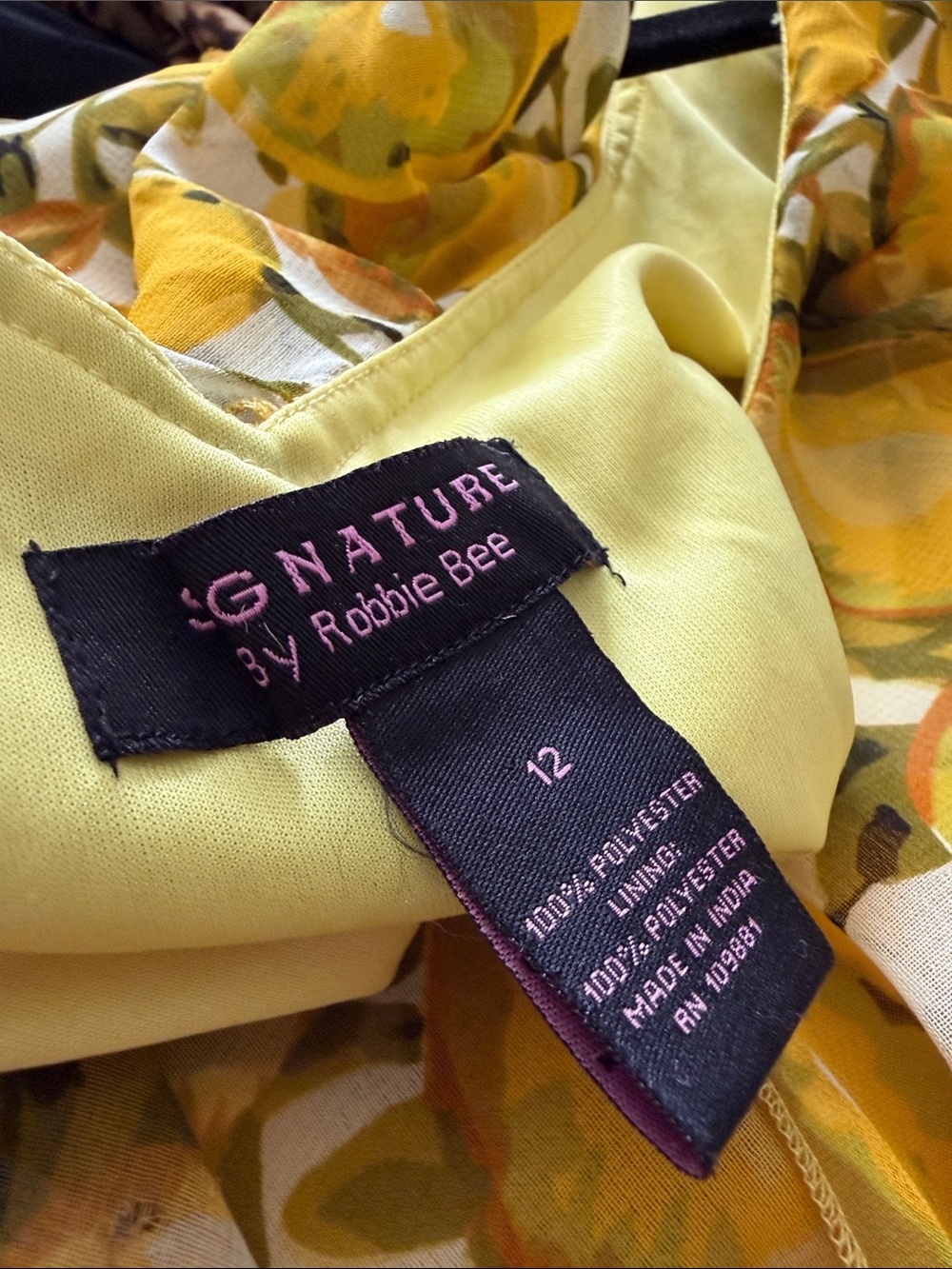 Y2K Signature by Robbie Bee Yellow Lemon-Print Ruffle Midi Dress - Picture 9 of 9